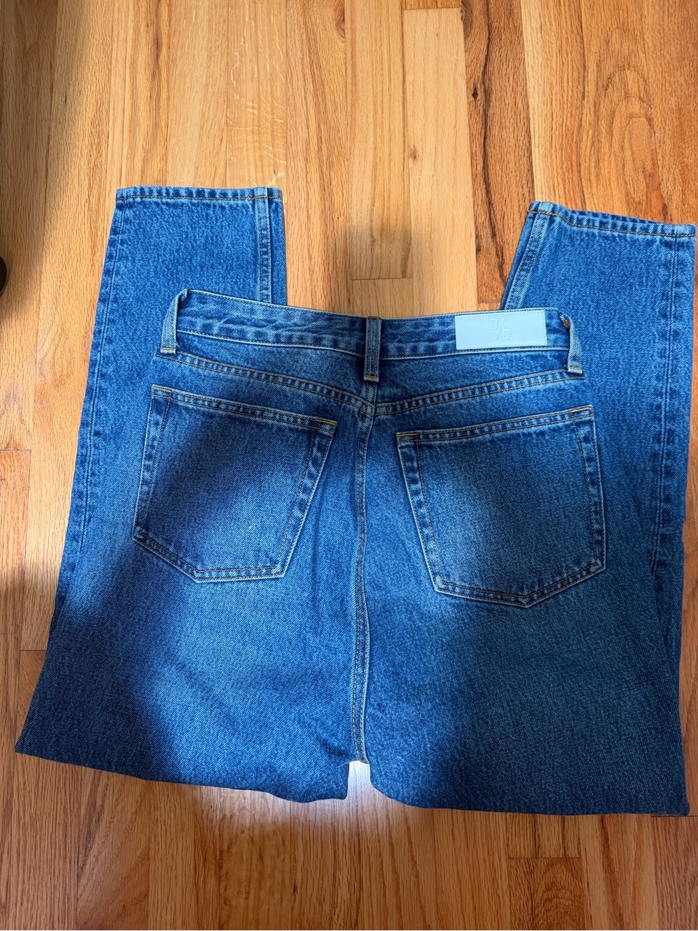 D/D High-Rise Women's Dark Blue Straight Leg Jeans 100% cotton